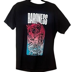 Baroness Red & Blue Tour Band T Shirt Medium American Apparel 1301 Black